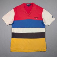Vintage Polo Sport Ralph Lauren Polo Shirt Mens Large Multi Colorblock Y2K 90s picture