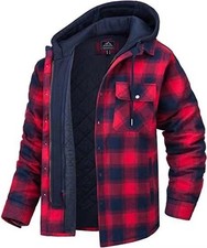 Thickened Plaid Long Sleeve Hooded Men's picture