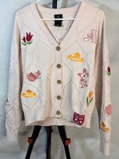 HTF Rare Disney Her Universe Sleeping Beauty Aurora Patch Cable Knit Cardigan picture