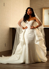 Milla Nova Belen wedding dress with the matching detachable overskirt/train picture