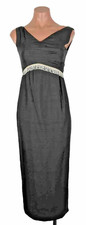 Vintage 60s Cocktail Party Sheath Dress BEADED FRINGE Little Black Dress XS/S picture