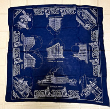 True Vintage 1940s Lee Blue & White Advertising Bandana Handkerchief Union Made picture