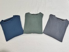 Lululemon EasySet Training Short Sleeve Shirts Blue Grey Green XL - LOT OF 3 picture