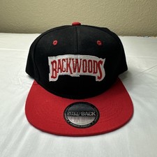 Backwoods Hat Cap Snap Back Embroidered Logo Black, Red OS New picture