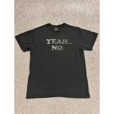 Distressed DOM T Shirt Mens Size M Black Excellent Yeah No Sarcastic Graphic Tee picture