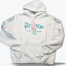 Dandy Worldwide x Starbucks Hoodie Oversized Heather Grey Pit Stop Limited Rare picture