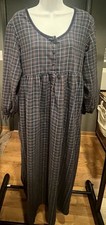 Vintage Victoria's Secret Country Cotton Plaid Flannel Nightgown M Long picture