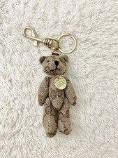 Upcycled Gucci GG Monogram Teddy Bear Keychian Charm picture