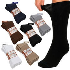 6 Pairs Diabetic Crew Socks Mens Circulatory Cotton Non Binding 9-11 10-13 13-15 picture