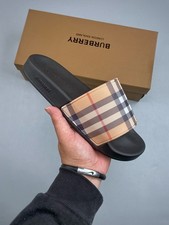 Burberry Men’s Check Slide Sandals Beige picture