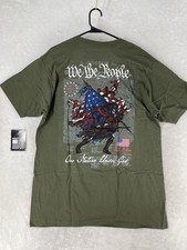 Howitzer Shirt Mens XL Green Nation Under God We The People USA Flag NEW picture
