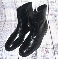 FLORSHEIM Mid-Calf Vintage 70's Fashion Boots Black Leather ~NextToNew~ Sz. 9D picture