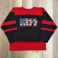 Vintage 1998 KISS band hockey jersey American flag Cronies USA size XL picture