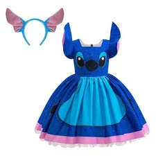 NEW Stitch Dress Girls Halloween Costume Dress Up Cosplay Size 7-8 / 130cm picture