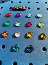 Pair of (2) Birthstone Gem Authentic Jibbitz Shoe Charms for Crocs Retired New picture