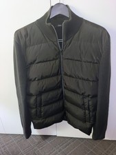 Herno Men’s Brown Down Bomber LIght Puffer Jacket Size 50 IT Luxury Funnel Neck picture