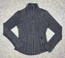 Lululemon Define Jacket Women’s 4 Black Gray Full Zip Stretch Gym Workout Hiking picture