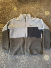 Columbia Mens Jacket XL Blue Sherpa Pile Fleece Full Zip Long Sleeve Outdoor picture