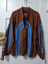 VIE+RICHE Neostone Embellished Streetwear Jacket Mens Choco Brown Sz XL NWT picture