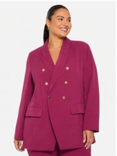 ELOQUII Elements Fitted Angular Blazer NWT Berry Pink / Purple Size 20 picture