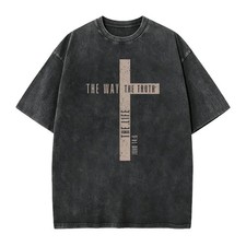 Jesus Is King John 14:6 Bible Verse Unisex Christian Graphic T‑Shirt picture