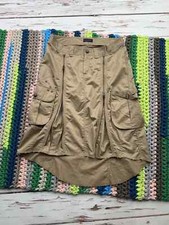 Vintage Cargo Midi Skirt Beige Zip Detail Utility Pocket Y2K Women’s Size M picture