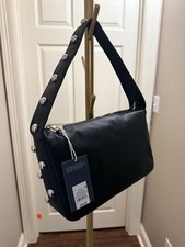 Universal Thread Black Shoulder Bag Size M Faux Leather Studded Strap NWT picture