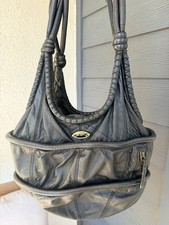 Vintage Y2K DIESEL Black Leather Hobo Shoulder Bag - Archive 90s Tribal Plaque picture