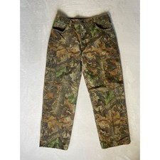 Mens 36 Cabelas Camo Advantage Timber Flannel Work Pants Outdoor Hunting picture