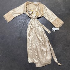 Vintage New With Tags Marilyn Monroe Gold Slip Dress Robe Set Lace Luxury M/L picture