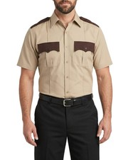 First Class 100% Polyester Two Tone Short Sleeve Uniform Shirt picture