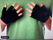 NWT NASTY PIG RARE CONTENDER LIFTING GLOVES SOLID BLACK STRETCH POLY/SPANEX L picture