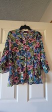 Women's Vintage Fashion Bug Sz Medium Floral Blouse Multicolored picture