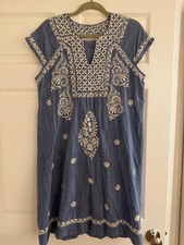 roller rabbit denim dress embroidered  picture