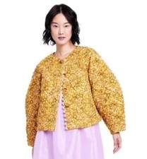 Kika Vargas x Target Mum Floral Quilted Jacket Plus Size 1X Gold picture
