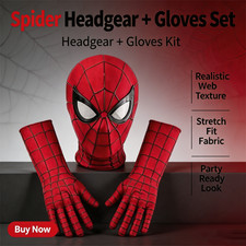 Long Amazing Spider-Man 2 Adult 3D Gloves Spiderman Cos Costume Accessory Gifts picture