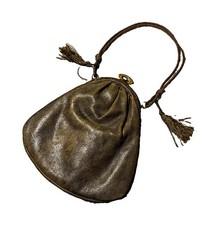 Antique Edwardian Style Leather Mini Handbag   picture