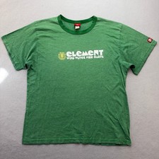 Vintage Element T-Shirt Mens L Green Short Sleeve Graphic Skateboarding Made USA picture
