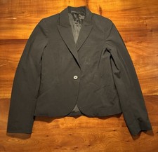 Theory Vintage Black Stretch Wool Single Button Blazer Jacket Size 6 Made In USA picture