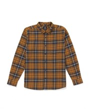 Volcom Men's Caden Plaid Classic Fit Flannel Shirt Chestnut Brown, Large picture