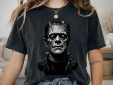 Frankenstein Monster Gothic Graphic Tee, Classic Horror Shirt, Halloween Spooky picture