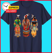 Vintage Indian Chief Native American Pride Feather Headdress Unisex T-Shirt NP14 picture