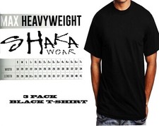 3 Pack Shaka Wear Mens Max Heavyweight T-shirt Black Basic Plain Tee picture