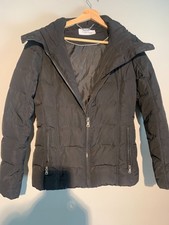 Calvin Klein Womens Black Quilted Puffer Jacket Size M With Hood & Zipper Pocket picture