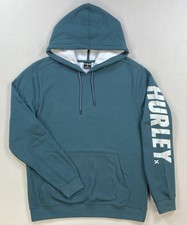 Men's Hurley Acadia Heat Pullover Hoodie Dark Teal Performance Sweatshirt Size L picture