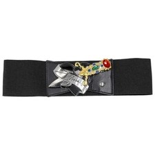 Kreepsville 666 Elvira Dagger Buckle Elastic Waist Belt Retro Gothic 3 Sizes NWT picture