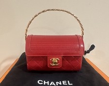 Chanel Vintage 1986-88 Red Mini Hard Case Minaudière Vanity Handbag Bag GHW RARE picture