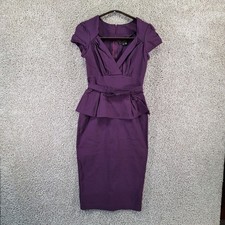 Stop Staring Alicia Estrada Dress Women Large Purple Pencil Retro Glam Feminine picture