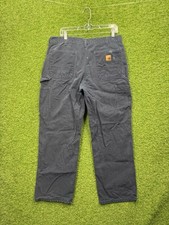 Vintage Carhartt Carpenter Pants Mens 36x30 Blue B11-MDT Dungaree Fit Workwear picture