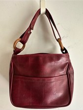 Handmade Burgundy Genuine Leather Purse Wallet Matching Set Patchwork Artisan picture